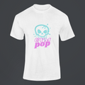 Flat lay of Gympop graffiti skull signature T-shirt featuring bold skull graffiti artwork on soft cotton fabric.