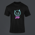 Ghosted Neon Devil Signature Tee by Gympop displayed on a customizable background, showcasing a stylish graphic t-shirt design.