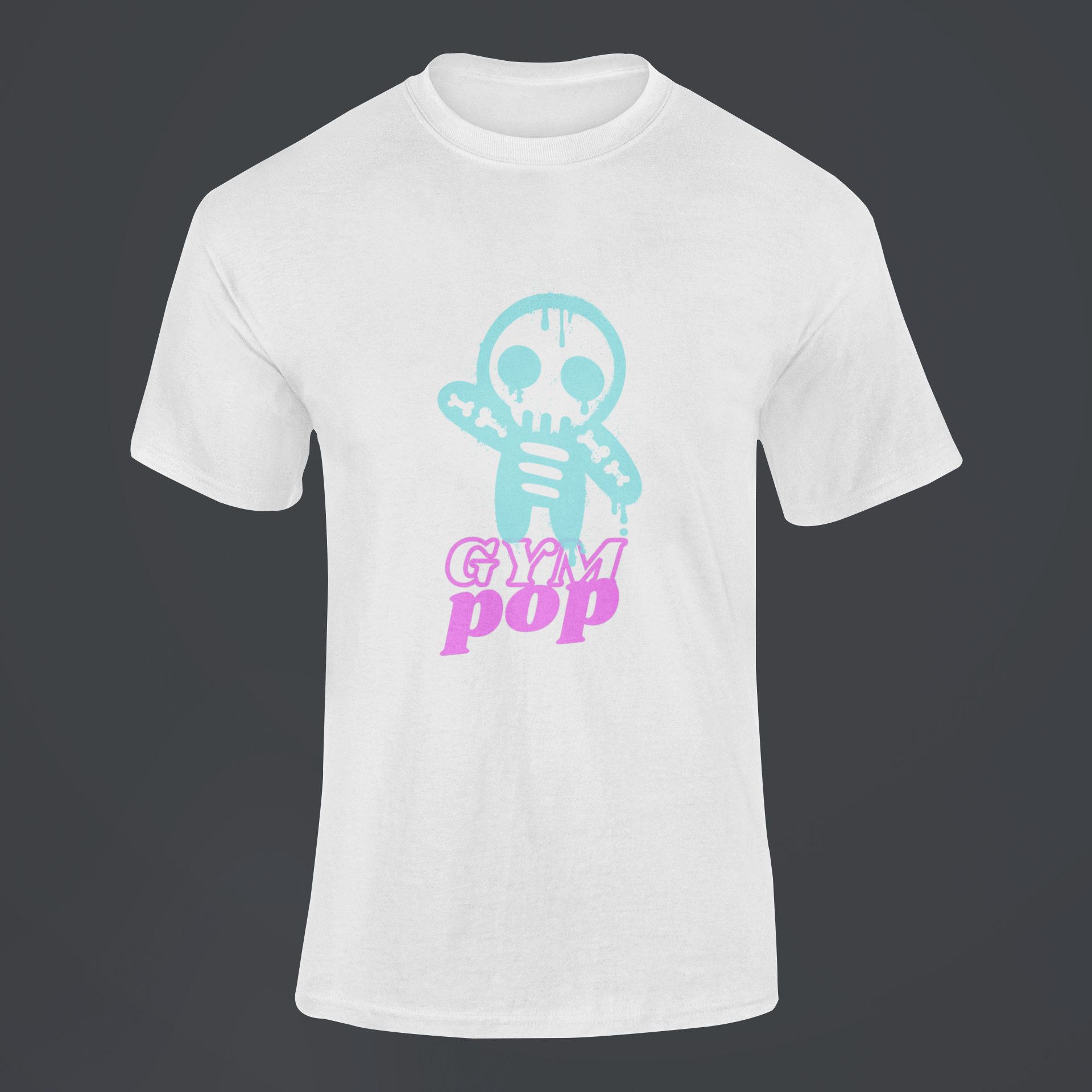 Gympop Graffiti Zombie Signature T-shirt mockup featuring a ghosted design on a customizable background.