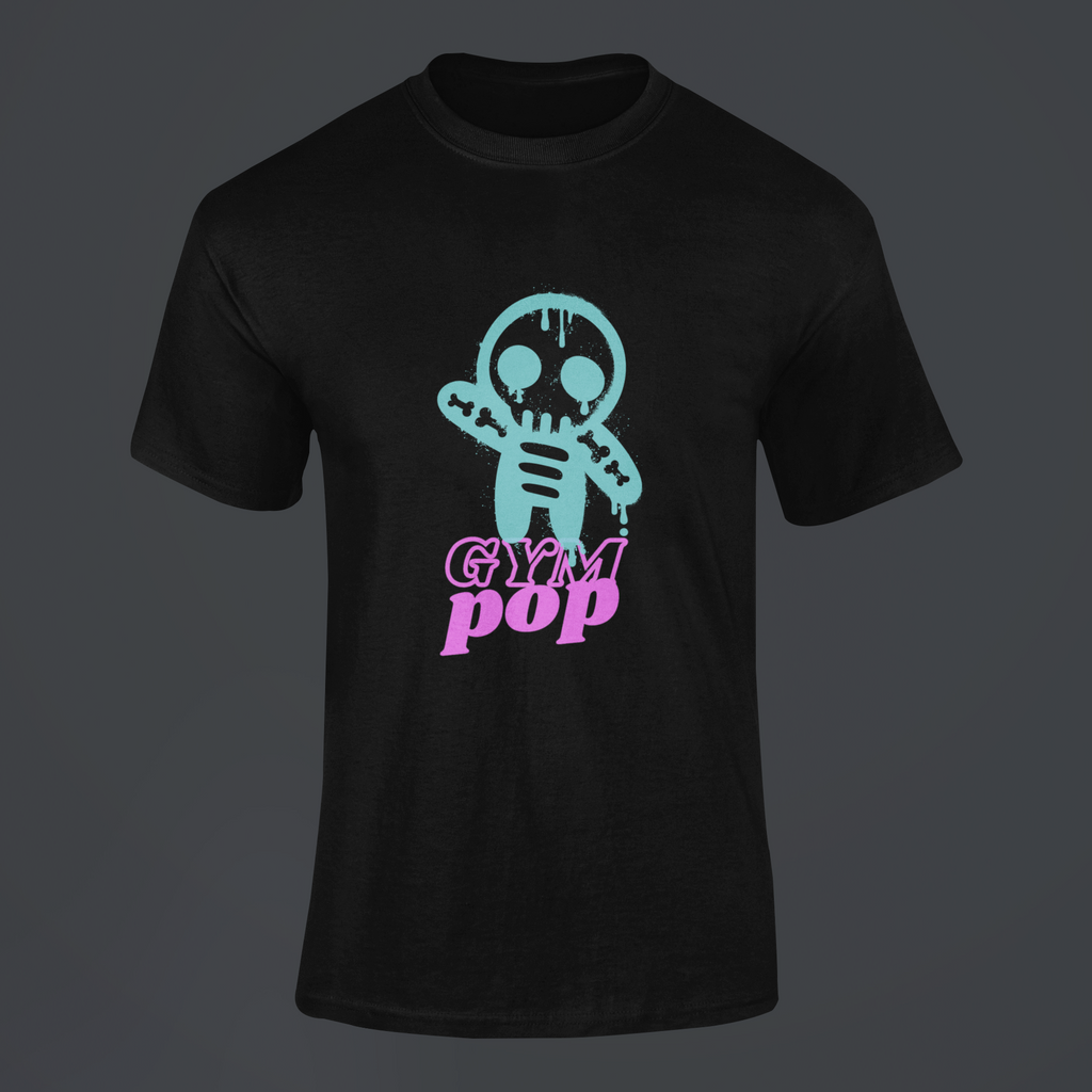 Gympop Graffiti Zombie Signature T-shirt mockup featuring ghosted design on customizable background.