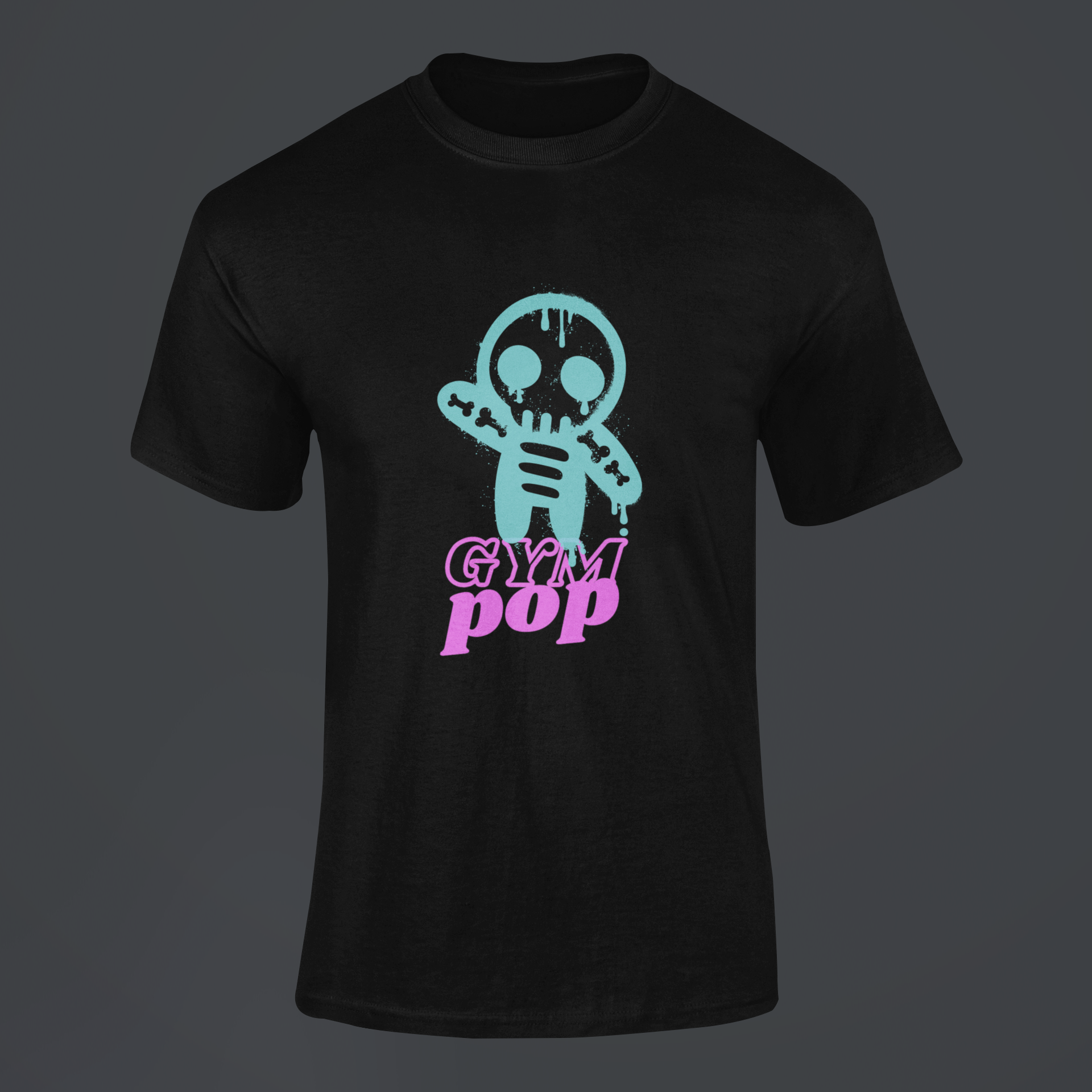 Gympop Graffiti Zombie Signature T-shirt mockup featuring ghosted design on customizable background.
