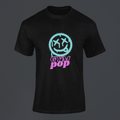 Gympop Graffiti Smiley Signature Tee mockup featuring a ghosted t-shirt design on a customizable background.
