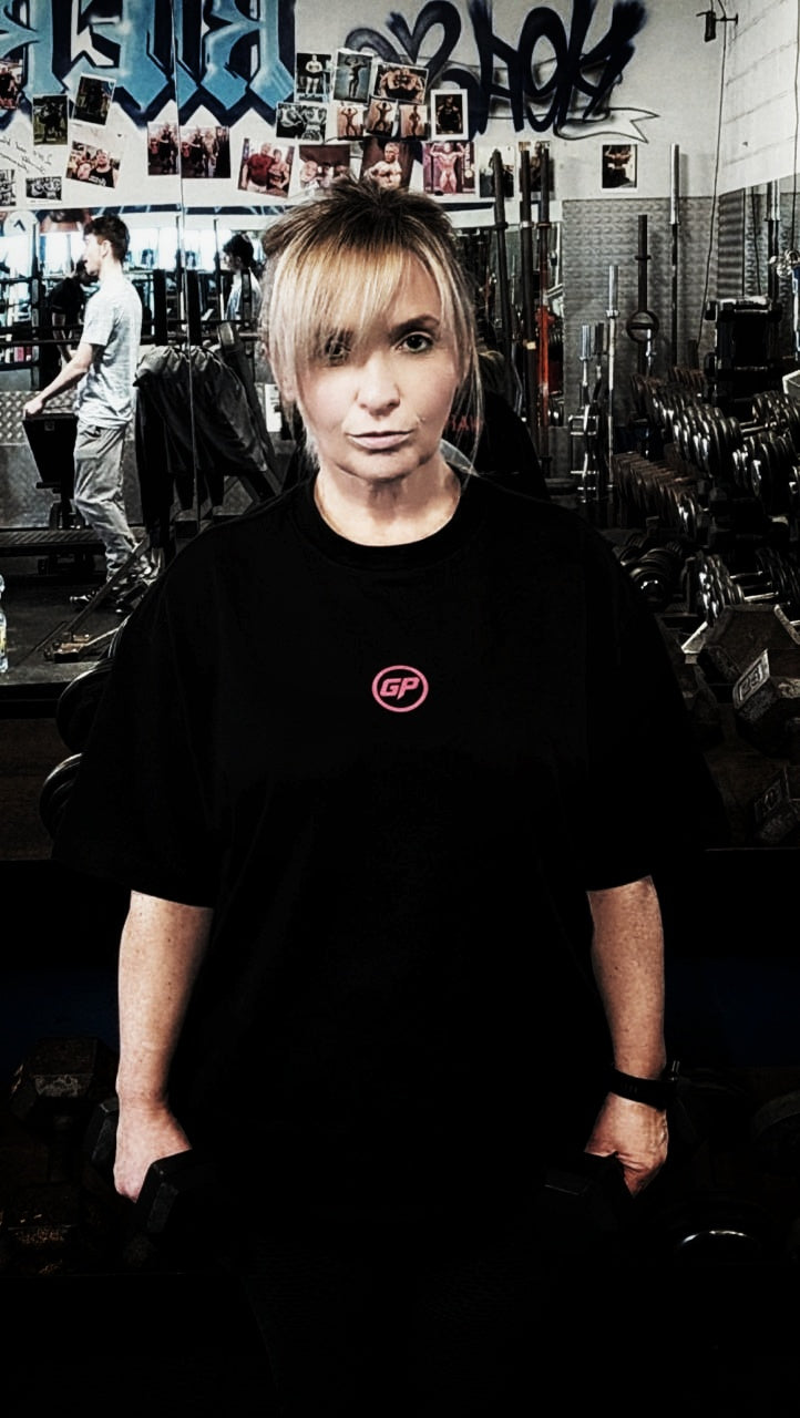 Gympop Warrior Breed Oversized Viking T-shirt featuring bold Viking graphics on a relaxed fit, ideal for casual and athletic wear.